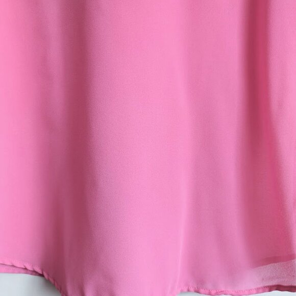 Lodys Pink Chiffon Tie Neck with Floral Lace Top - Picture 8 of 12